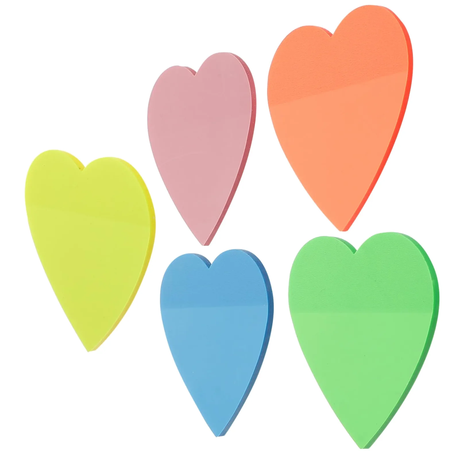 Operitacx 4pezzi Foglietti Adesivi Autoadesivi Colorati Pet Trasparente Da Forma Di Cuore Per Ufficio e Scuola Perfetti Per Annotazioni e Promemoria Senza Tracce