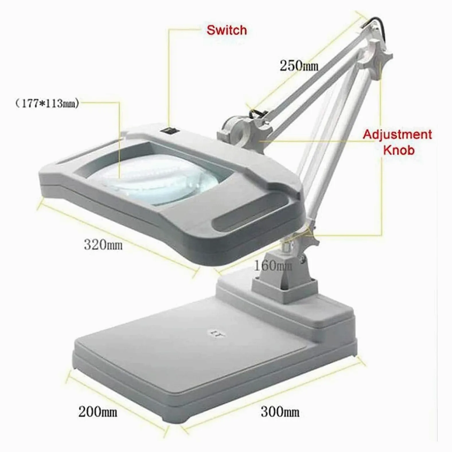 KRILLIQ Lente d'Ingrandimento Pieghevole da Tavolo con Luce a LED Design in Piedi Lente per Cucire con Ricamo per Perline e creazione di Gioielli