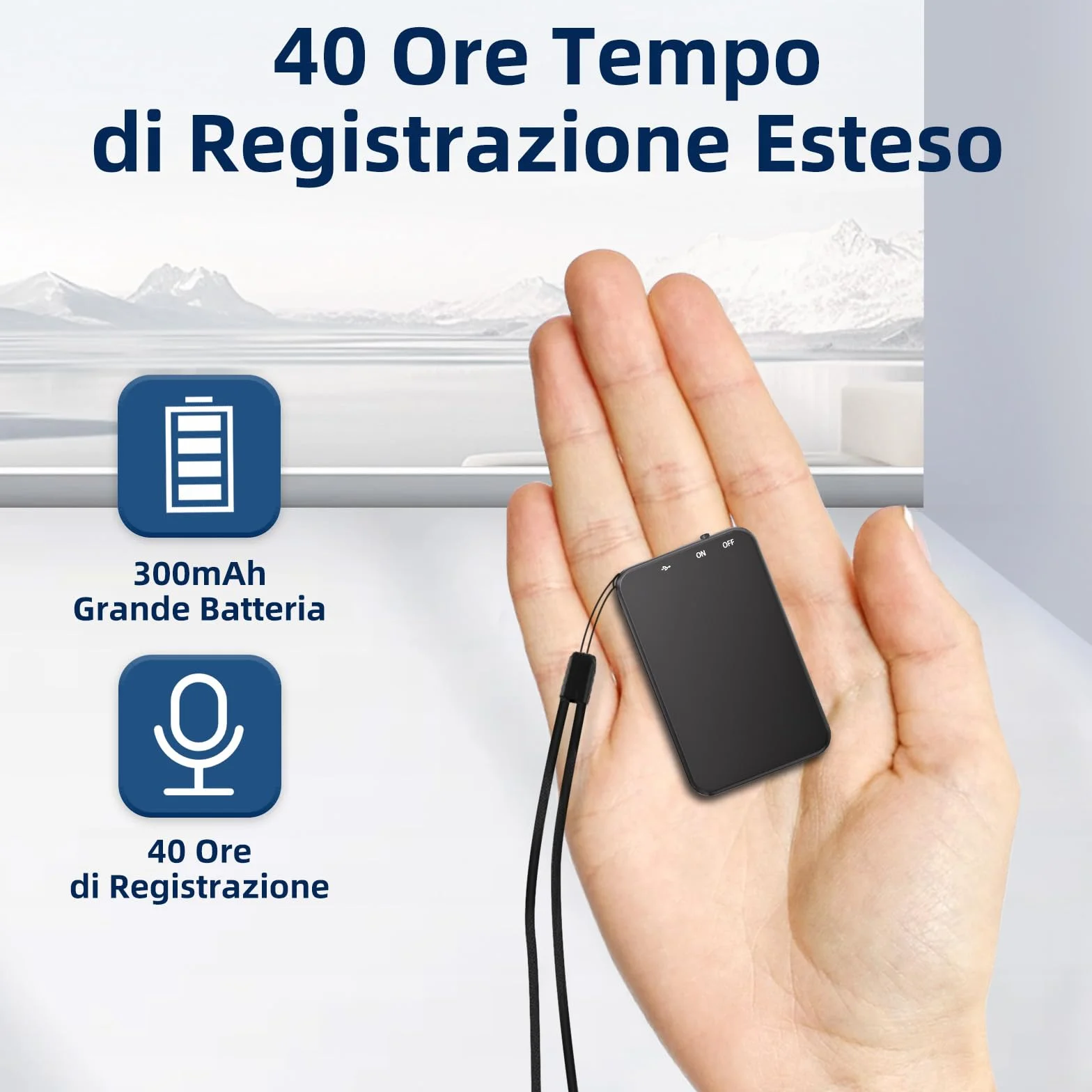 Registratore Vocale, Vandlion 32GB Mini HD Registratore ad Attivazione Vocale con 40 Ore, USB C Voice Recorder Riduzione del Rumore per Università Conferenze Riunioni Interviste (Solo 5 mm)