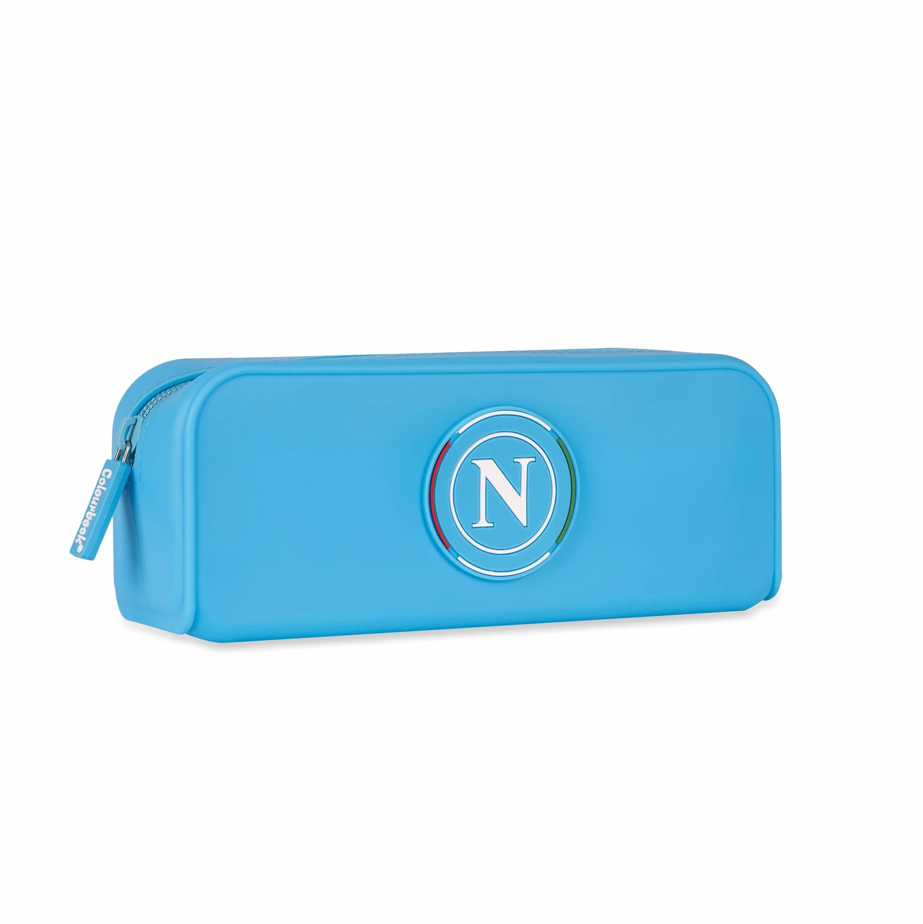 Colourbook Astuccio SSC Napoli Azzurro Silicone Lavabile Portapenne Scuola Logo 3D Zip Gadget Calcio 19,5x7x5,5 cm