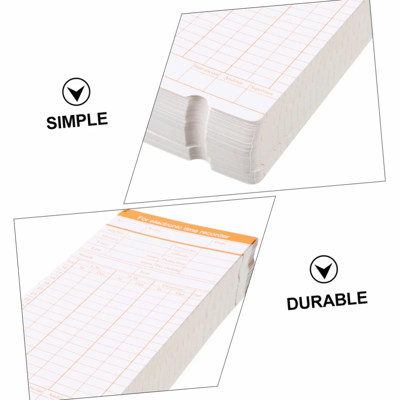 200fogli Cartellini Presenze Per Timbratura Ore Lavorate Schede Per Registrazione Presenze Ufficio Carta Di Qualità Superiore Per Orologi Di Timbratura