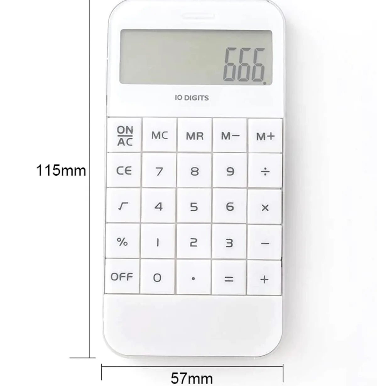 Calcolatrice Casa Ufficio Calcolatrici Portatili A 10 Cifre con Display LCD Pulsante Sensibile Pratico Perfetta per Scuola(White)