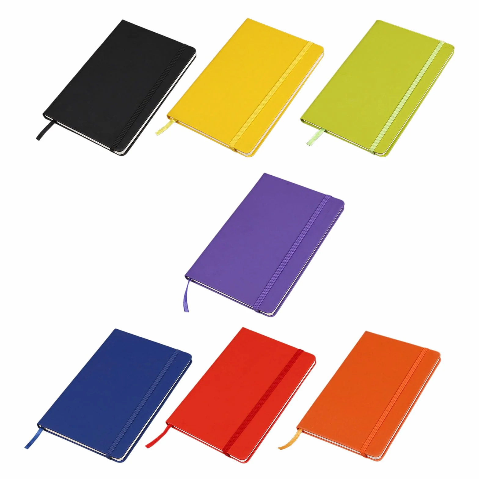 Set di 7 Quaderni A6 con Copertina in Pu e Cinturino Elastico, Quaderni a Righe per Studenti e Scuola, Carta per Appunti Efficienti e Organizzazione
