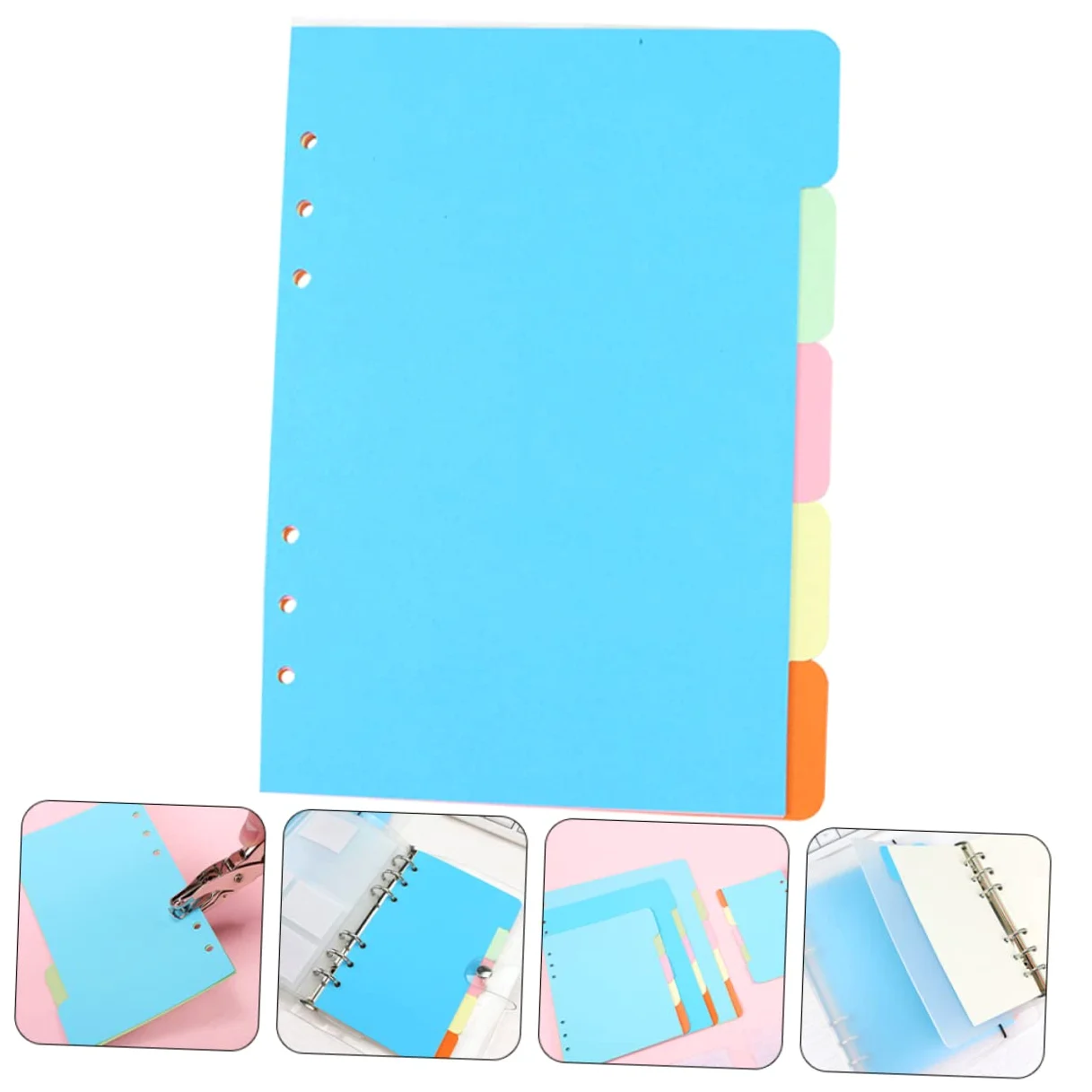 NUOBESTY 25pezzi Divisori Per Raccoglitori Punched Refill Per Scuola Organizzazione Documenti e Note Facile Usare e