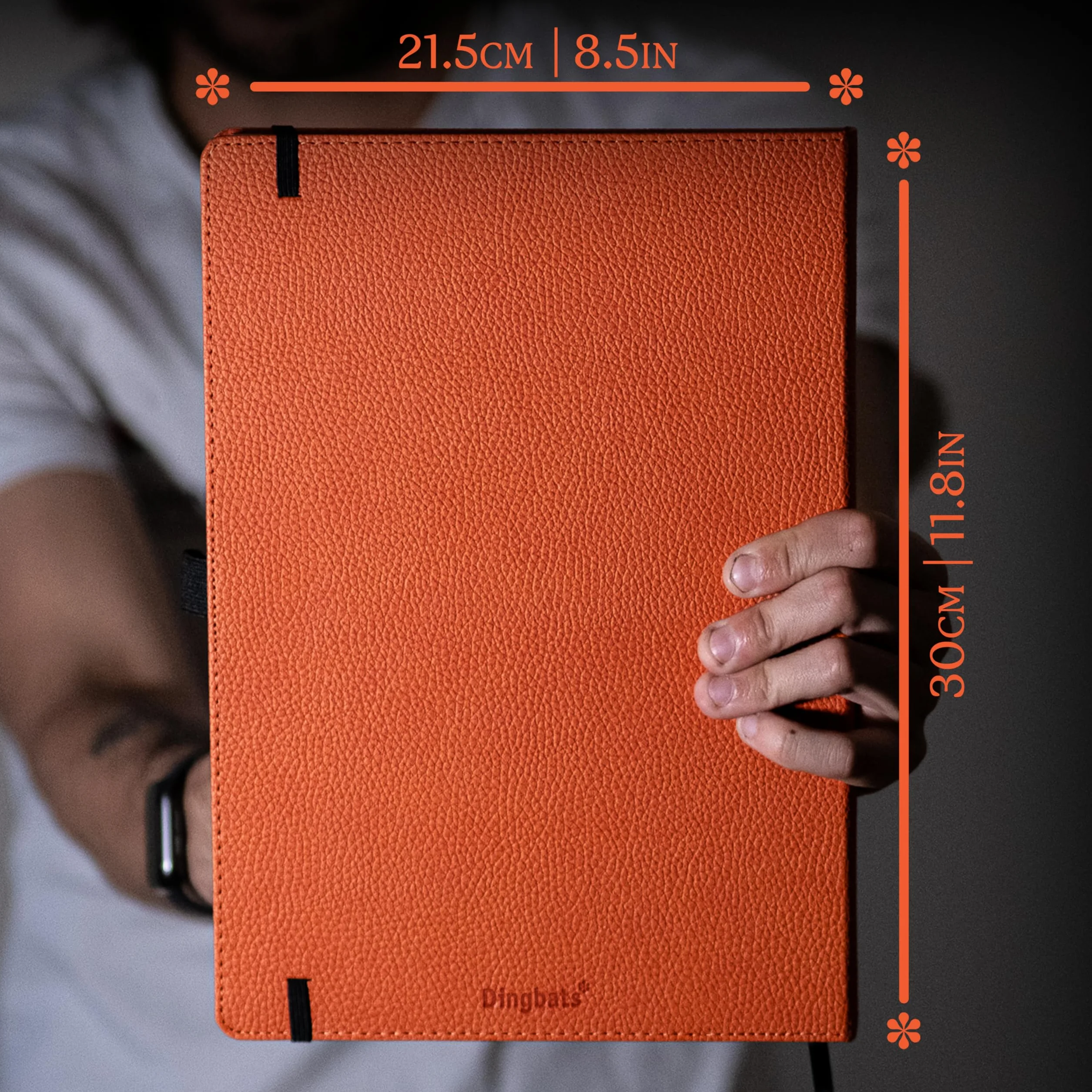 Dingbats* – Wildlife Plain Extra Large A4 – diario con copertina rigida in pelle PU per lavoro, scrittura, tasca, chiusura elastica, portapenne, segnalibro