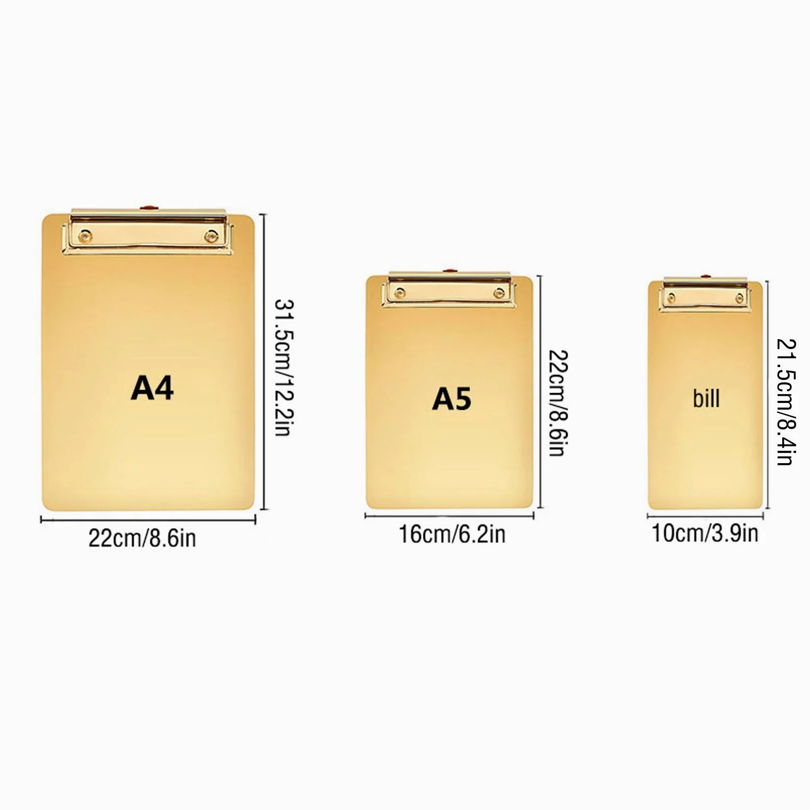 Liudan Portablocco Clip di Bill Bill Bill Bill Bill Bill Bill Clip per l'organizzazione di Clip per l'acciaio Inossidabile Stecca di Steck Deposito Clipboard Portablocco (Size : A4)