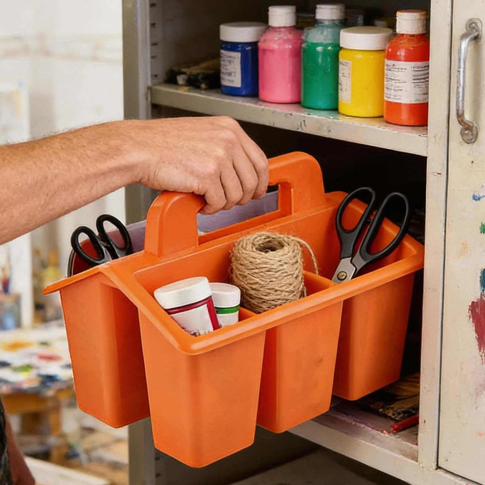 Portaoggetti da Scrivania Scomparti Multipli con Impugnatura Ergonomica | Organizer per Articoli Scolastici Per Arte Camera da Studio Matite Penne Pennarelli Ragazzi e Ragazze