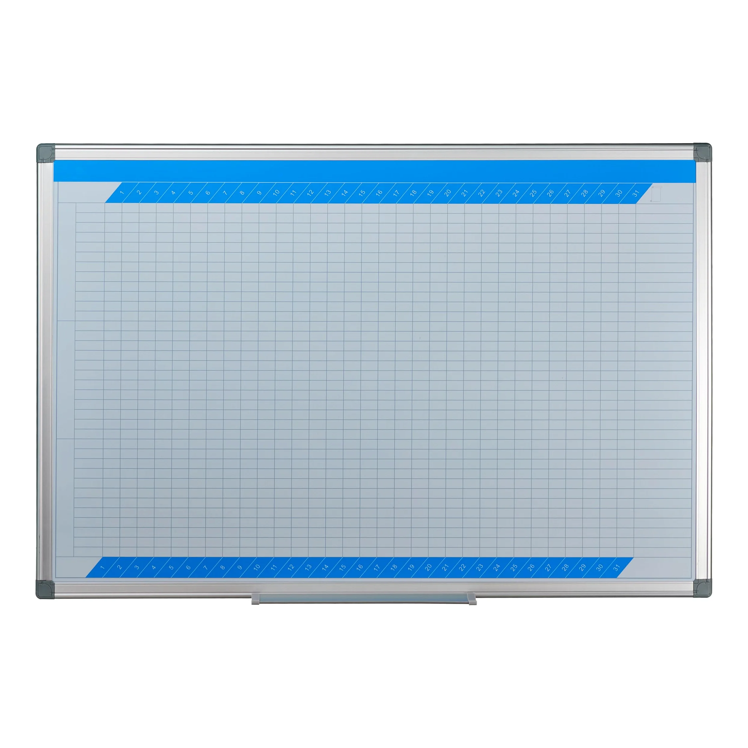 Relaxdays Whiteboard Planner, Annuale, Lavagna Magnetica, Cancellabile, Bacheca, Portapennarelli, 60 x 90 cm, Bianca
