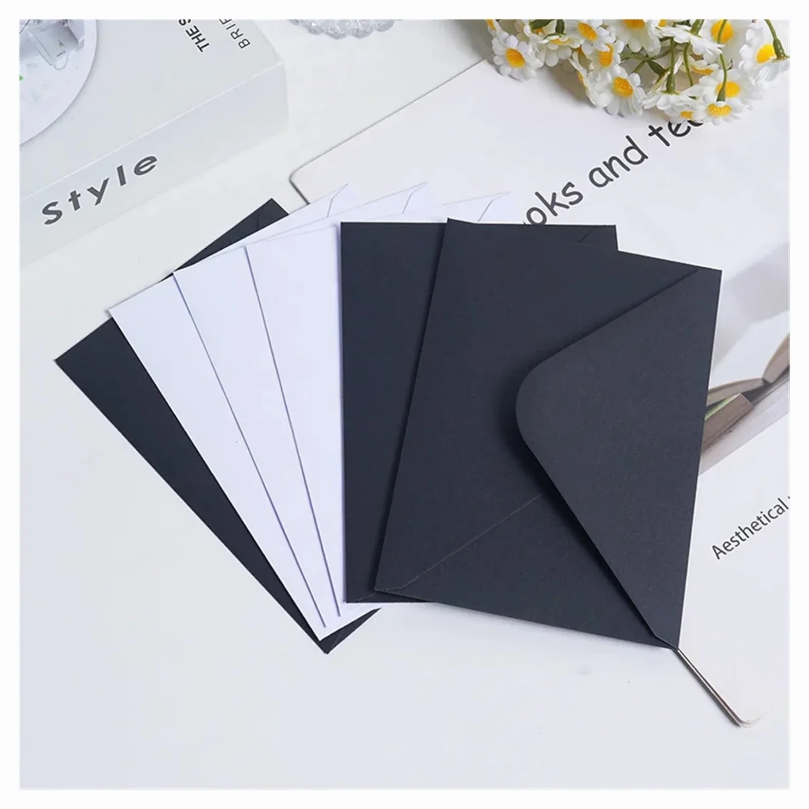 Buste Da Lettera Busta da 50 pezzi Forniture aziendali 120 g di carta 16x11 cm Cartolina Messaggio Confezione Invito Matrimonio Cancelleria(50pcs 16x11cm-B)