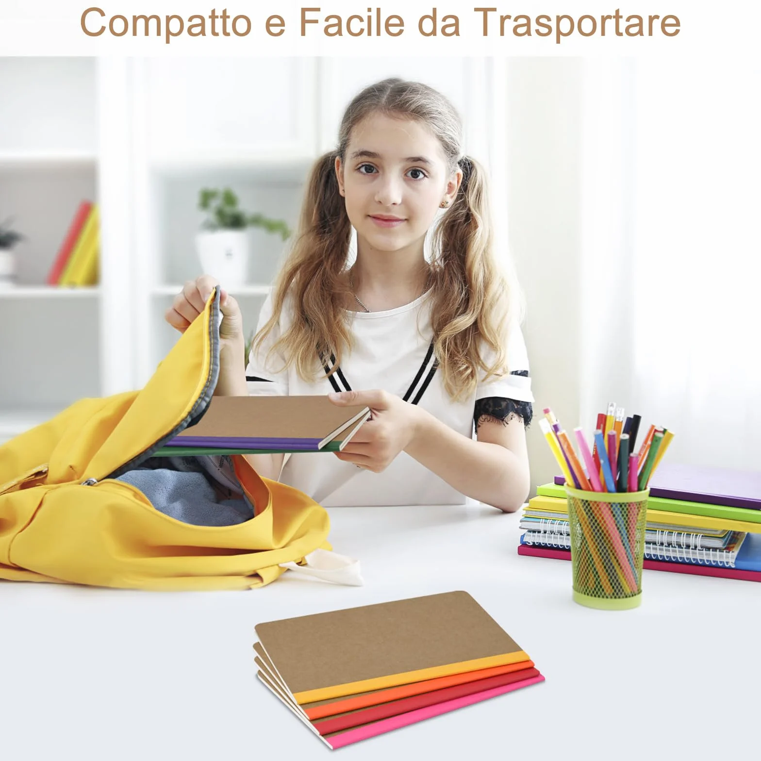 ZCZN Quaderno A5 Con Dorso Arcobaleno Vivace, 12 Pezzi, Quaderni a Righe, 30 Fogli