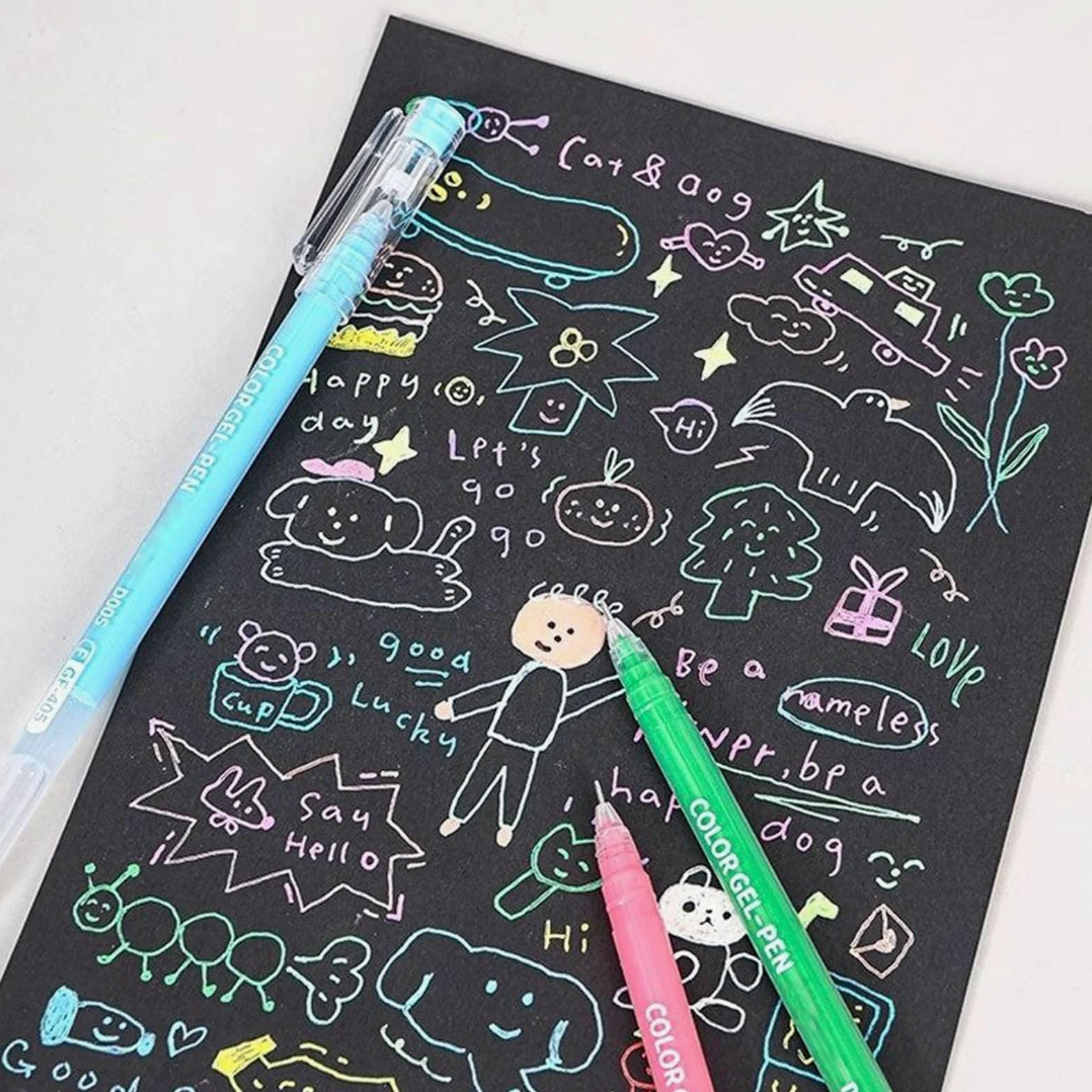 Penna a inchiostro gel – Pennarelli per la scuola,Penna a inchiostro colorato a flusso fluido grande capacità con scatola di immagazzinaggio per disegno scarabocchiatura Scrapbooking diario creativo