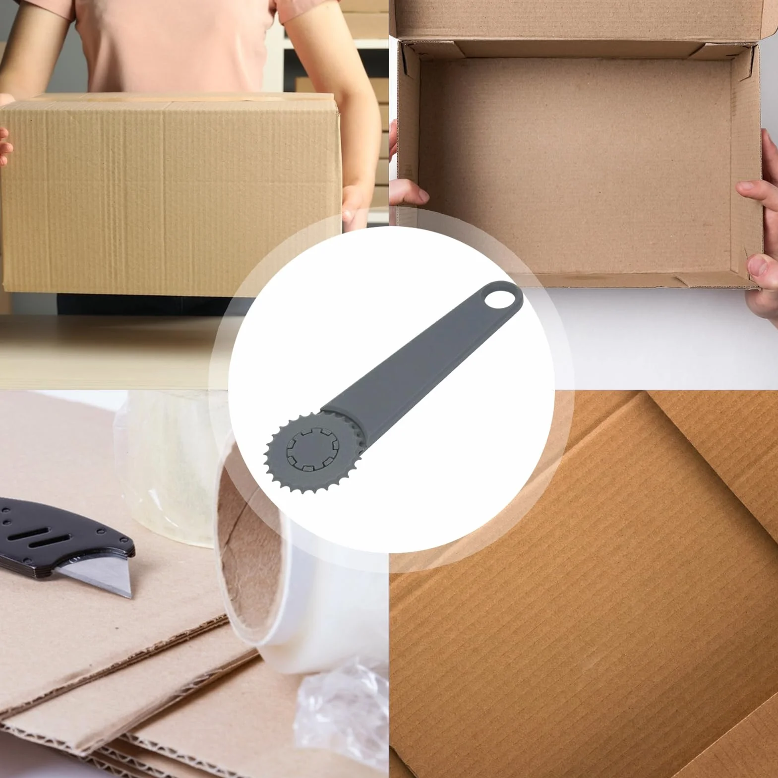 Strumento di ridimensionamento scatole, segnapunti portatile con rotella misurazione per taglio cartone, riduzione scatola per spedizione stoccaggio imballaggio trasloco casa