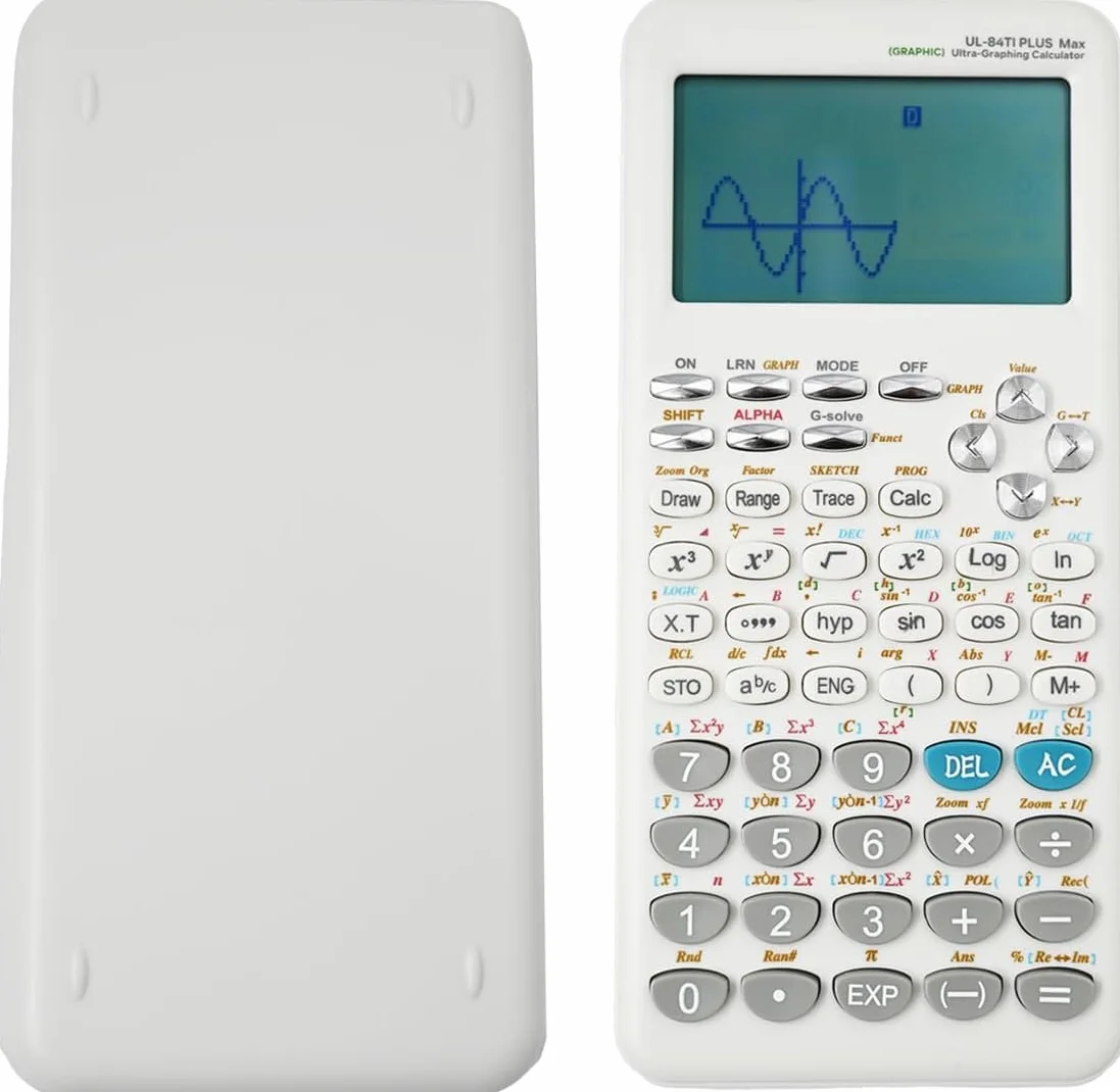 Calcolatrice Grafica Scientifica con 360 Funzioni, Calcolatrice Statistica/Algebra/Calcolo con Display a 10+2 Cifre per Studenti Universitari e delle Scuole Superiori, Ufficio e Business, Bianca