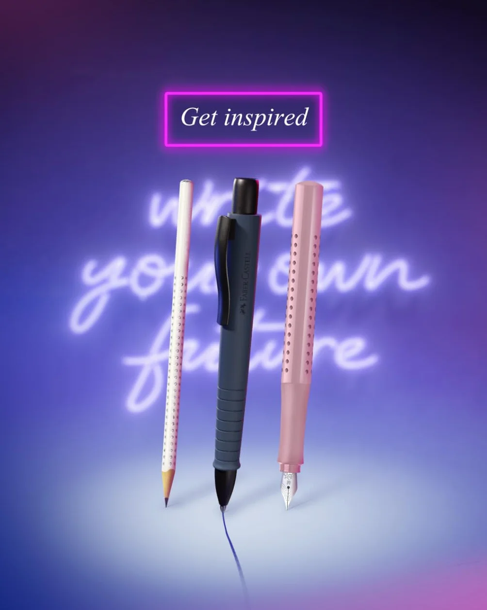 Faber-Castell 201539 - Set regalo Grip 2011 rosa pale, con penna stilografica M e penna a sfera XB, in custodia in metallo