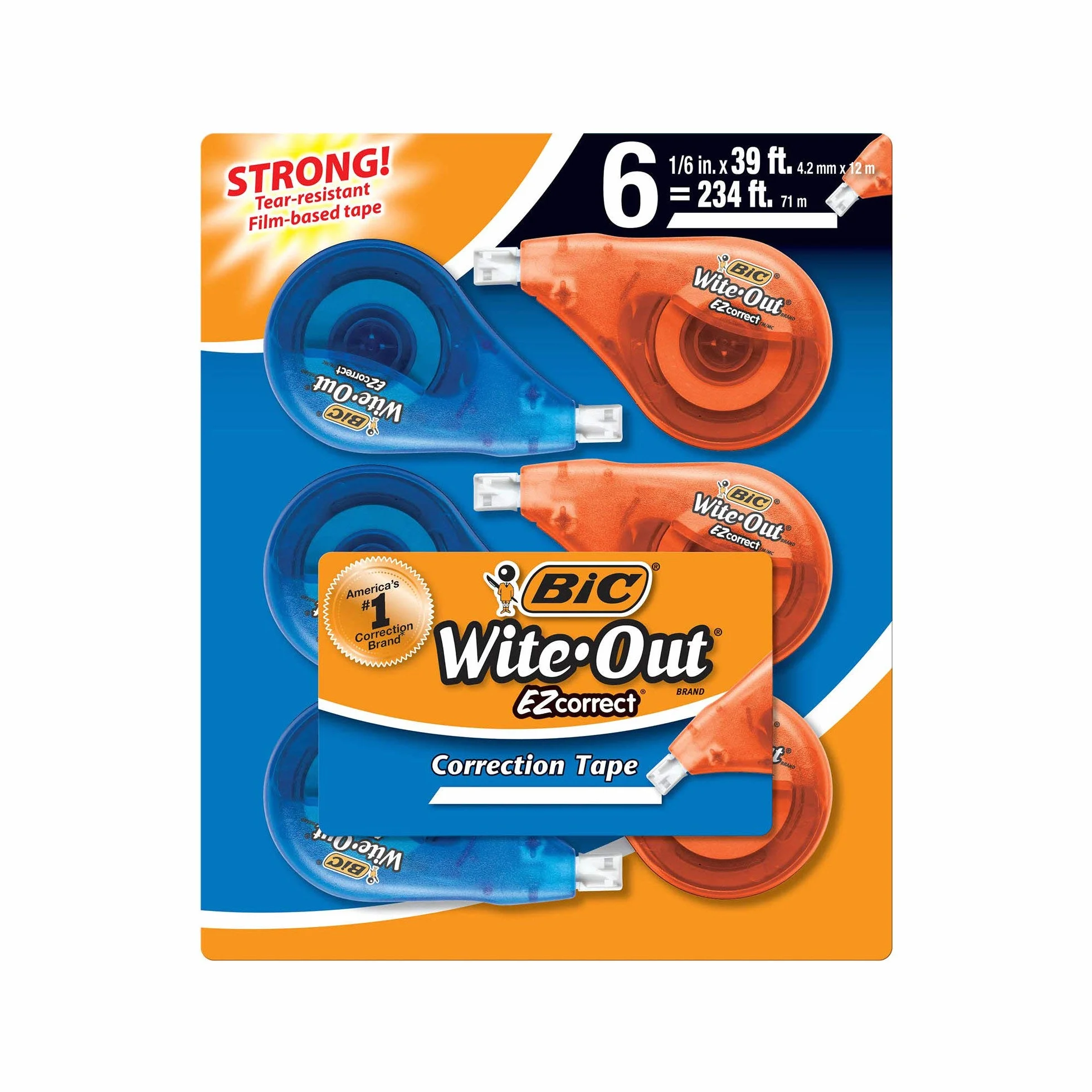 An Item of BIC Wite-Out Brand EZ Correct Correction Tape, White, 6 Count - Pack of 1