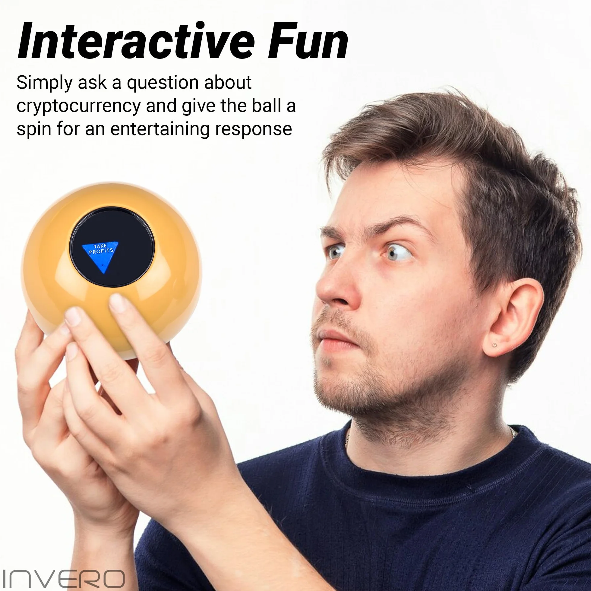 Invero Palla decisionale per criptovalute, gadget da scrivania, diametro 10 cm