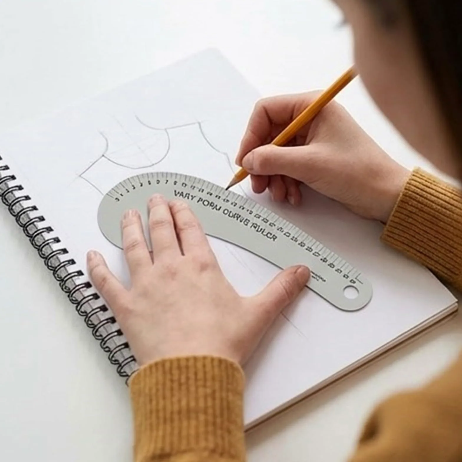 Strumento misurazione ' Abbigliamento Antiscivolo con marcatura Chiara per Un Facile Layout del Tessuto Righello per Modelli Abbigliamento in Metallo