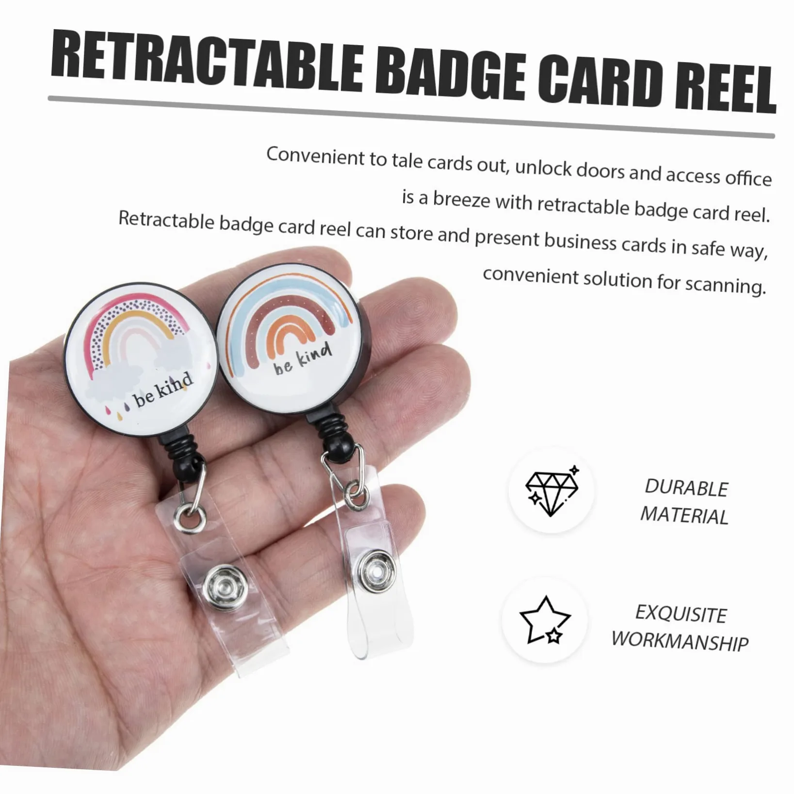 10pezzi Badge Retrattile Per Con Clip Rotante Tesserini Id Facili Da Usare Design e Resistente Per Accesso e Identificazione Personale