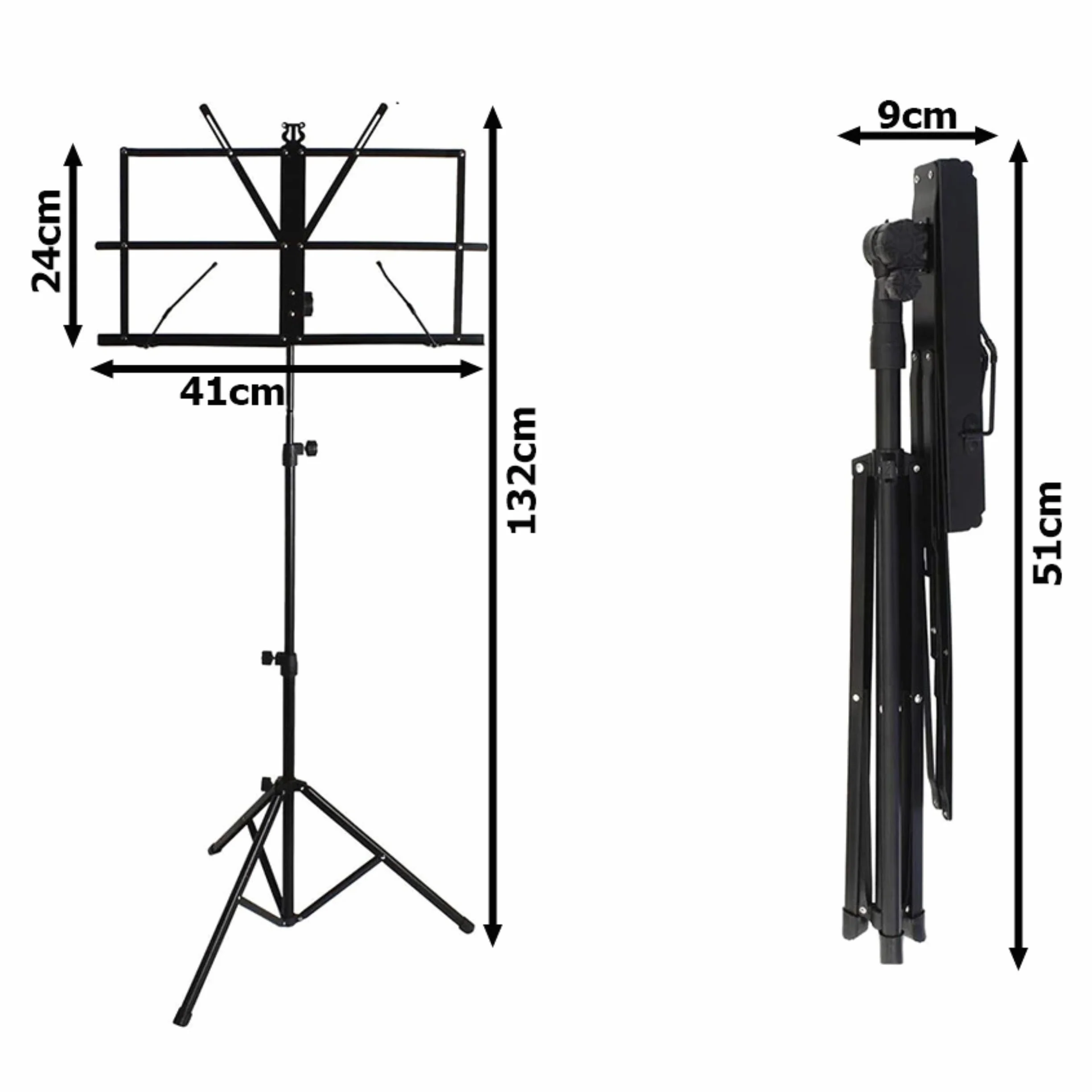 PARENCE Leggio in alluminio regolabile pieghevole Porta spartiti con borsa Altezza 132 cm