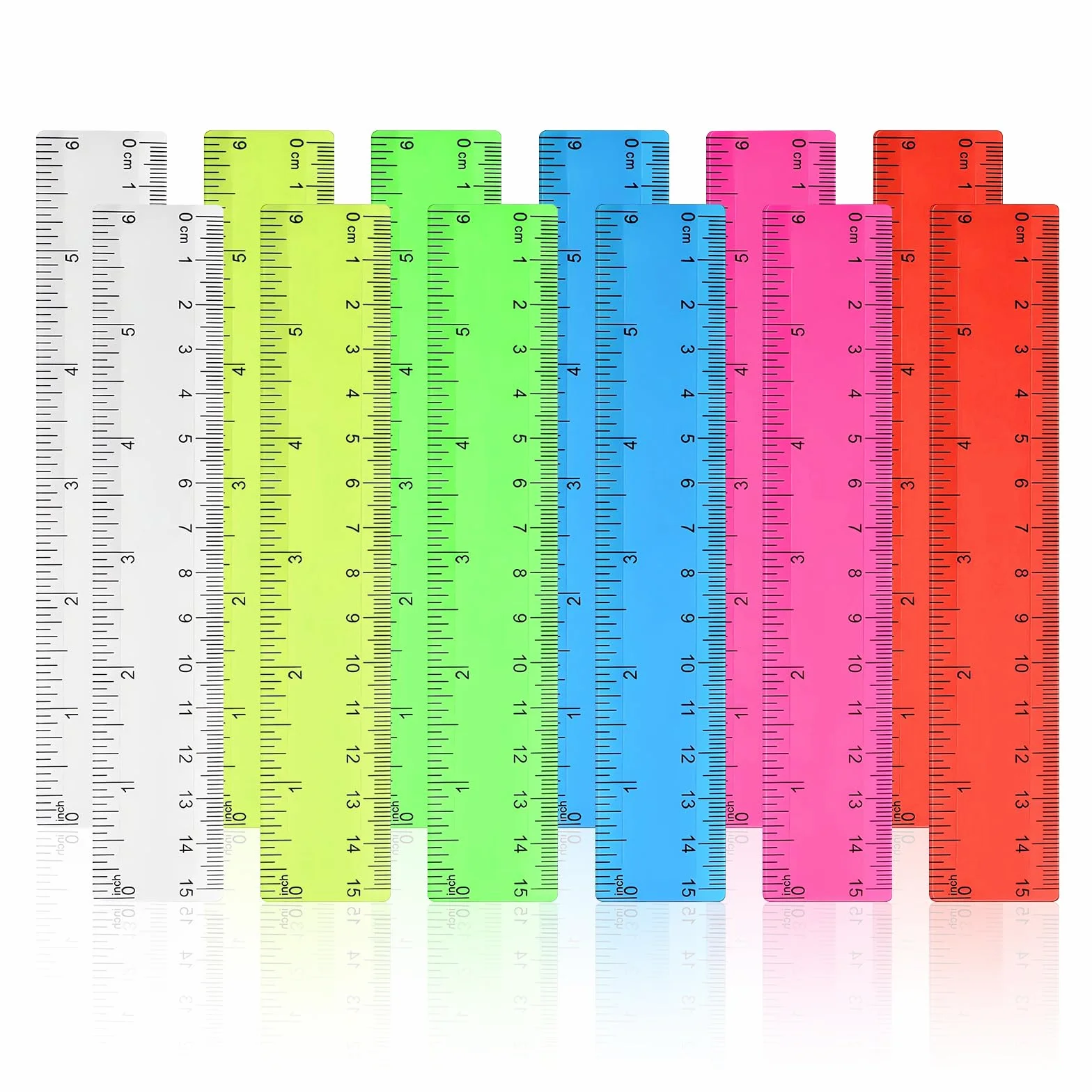 Righello 15 cm Trasparente in Plastica Flessibile Centimetri Pollici Piccolo Cartoleria Scuola Aula Ufficio