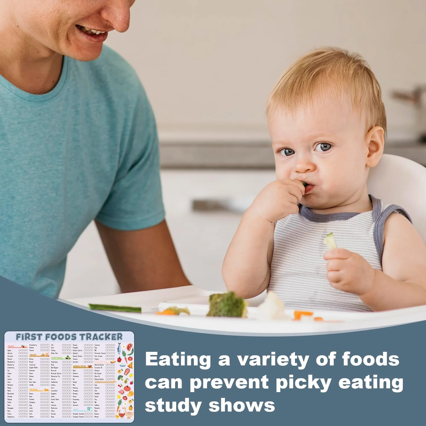 Baby's First Foods Tracker Magnetico 30,5x21,5cm Pianificatore Pasti per Svezzamento Guidato