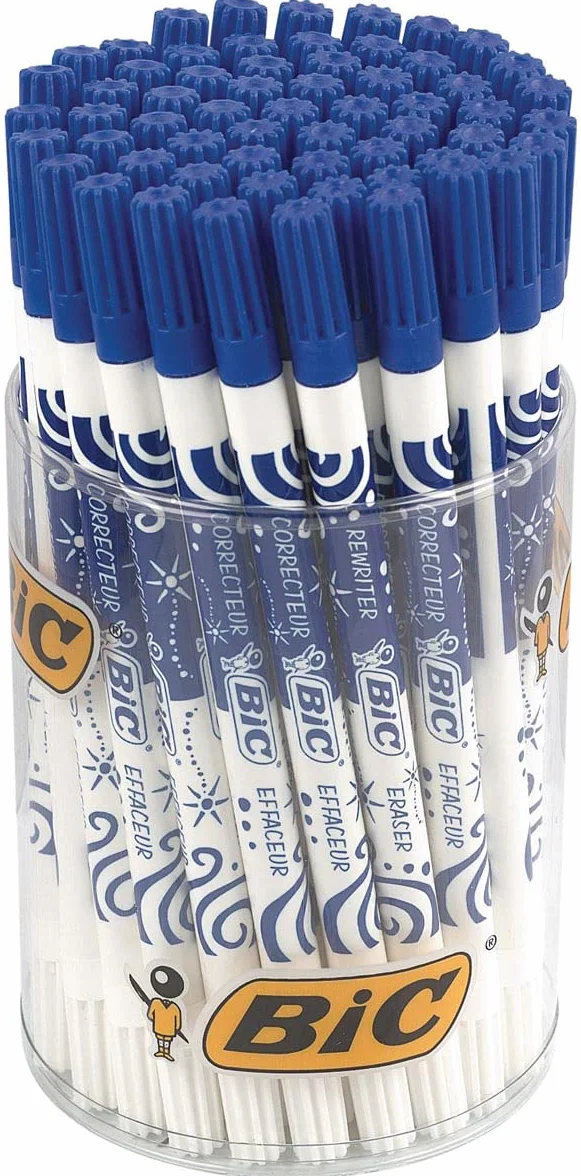 BIC Germania Cancellino con over-writer penna 60 pezzi blu