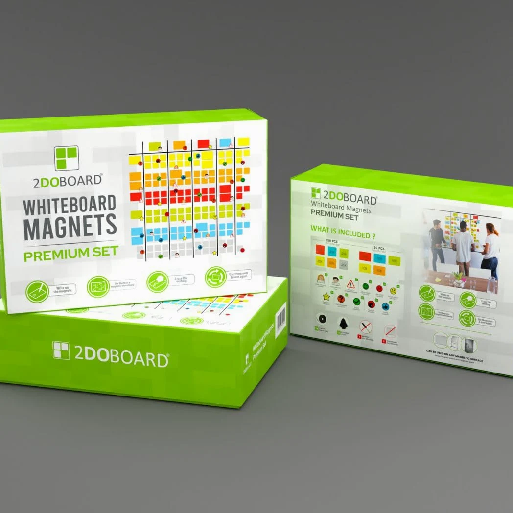 Set per Lavagna Scrum e Kanban, Magneti Scrivibili, Linee Magnetiche, Avatar, Magneti per Pericolo e Sorriso, Set Premium, 248 Pezzi