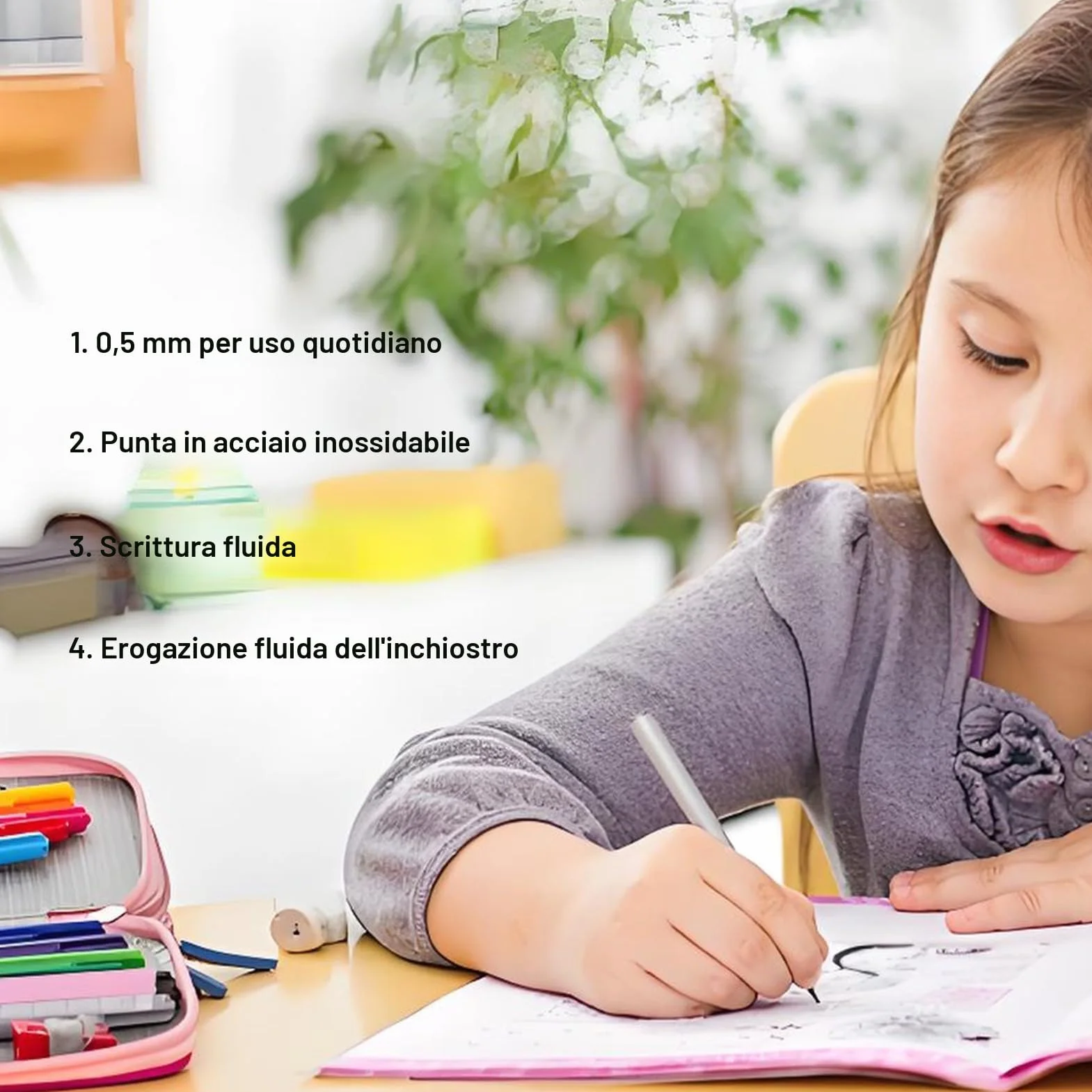 Ricariche inchiostro gel nero 0,5 mm spessore 11 cm compatibili penne a sfera a pressione