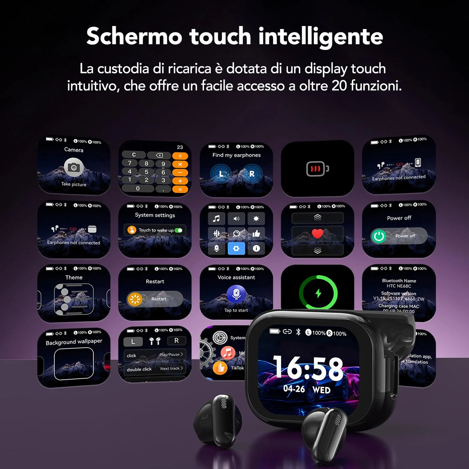 AI Cuffie Traduzione Simultanea, 2026 Auricolari Bluetooth 6.0 Wireless, 4 in1 Traduttore Simultaneo Vocale 60 Ore con ENC, 150 Lingue Auricolari Traduttori Istantanei Vocali Gratuite