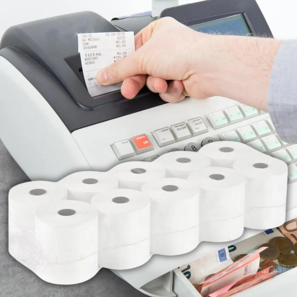 Carta Termica Fiscale 57x30 10 Rotoli Cassa Registratore Fiscale OMOLOGATI