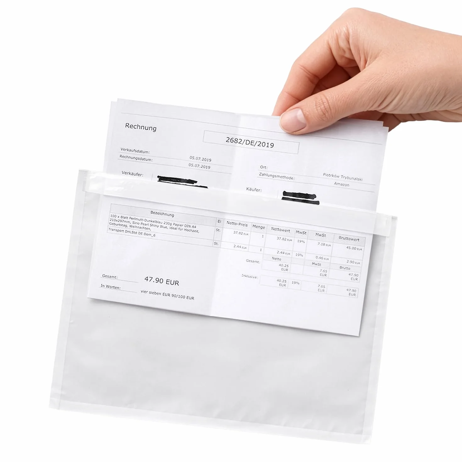 Netuno busta porta documenti autoadesiva C5 24x18,1 cm trasparente per spedizioni