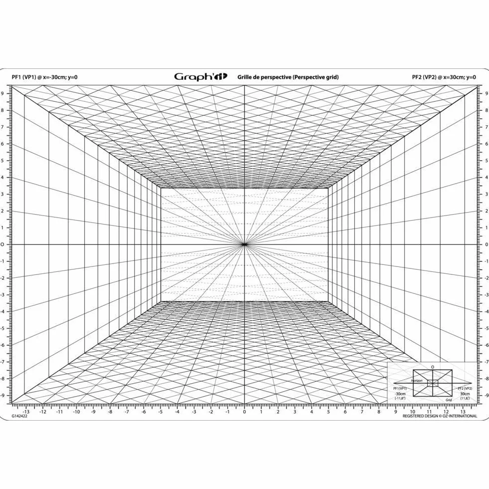 Graph'it Griglia prospettica flessibile A4 Strumento di disegno per prospettiva frontale