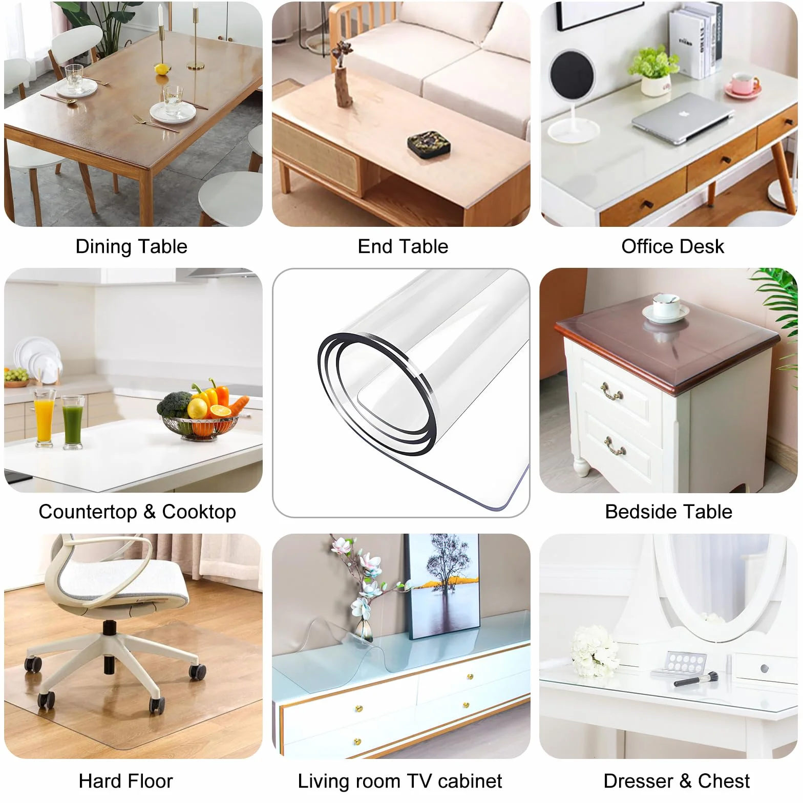 TSKDKIT Sottomano da Scrivania Trasparente in PVC, 120 × 58 cm Grande Tappetino Scrivania, Proteggi Scrivania Impermeabile Antiscivolo per Ufficio e Posto di Lavoro Anti-Scratch Proteggi Protezione