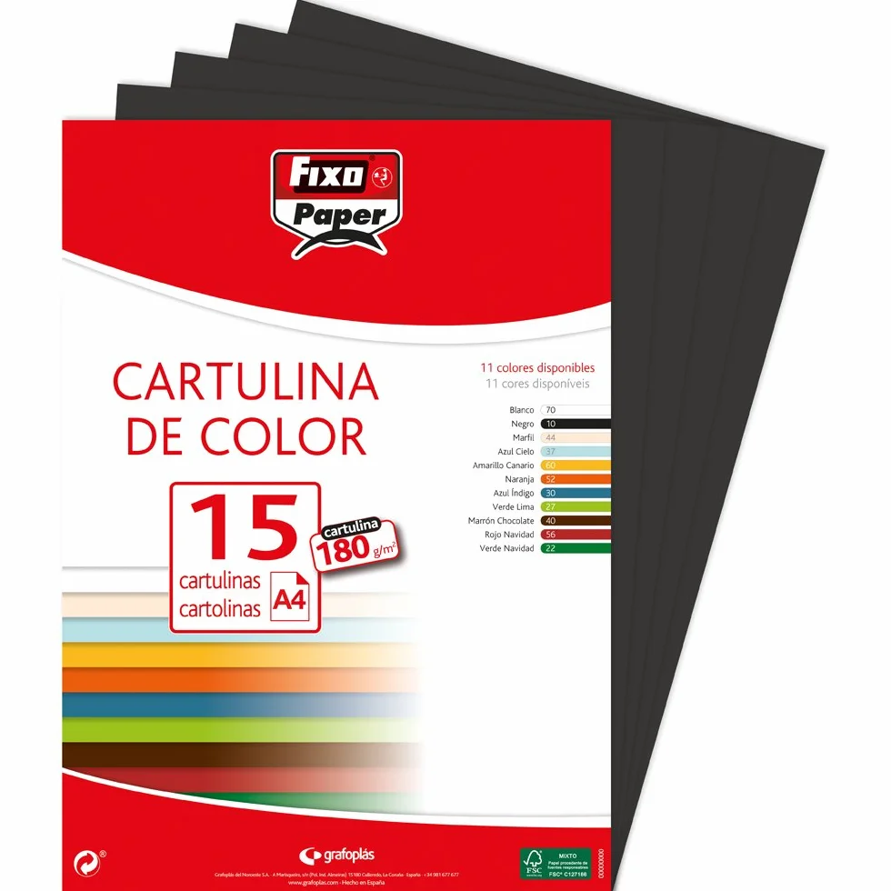 Fixo Cartoncini A4 Nero 15 sztuk