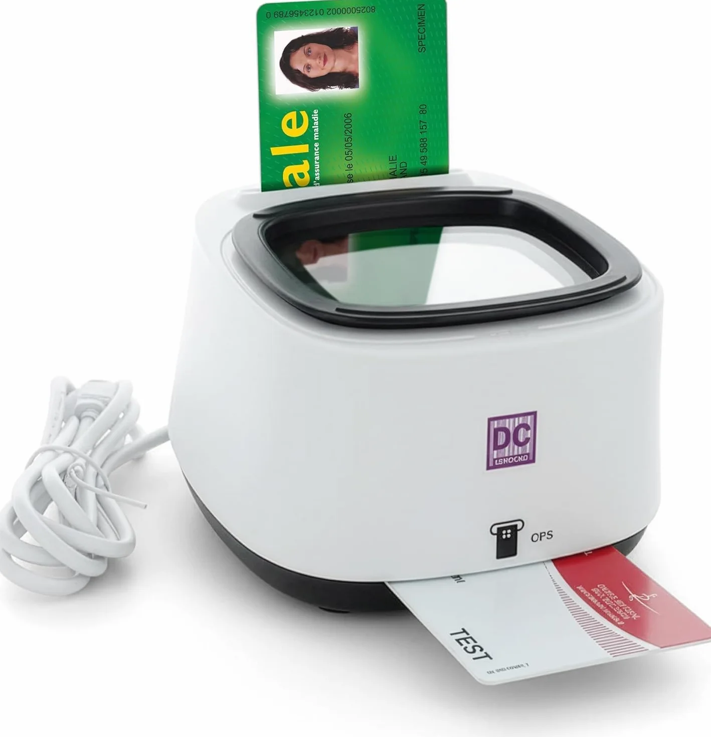 DC300 Pro Lettore 4 in 1 QRCODE NFC 2 Slot per schede vitali e CPS Sesam Vitale, Plug and Play, Nessun driver da installare, connessione USB A o USB C - Cavi forniti - Versione Mac OS