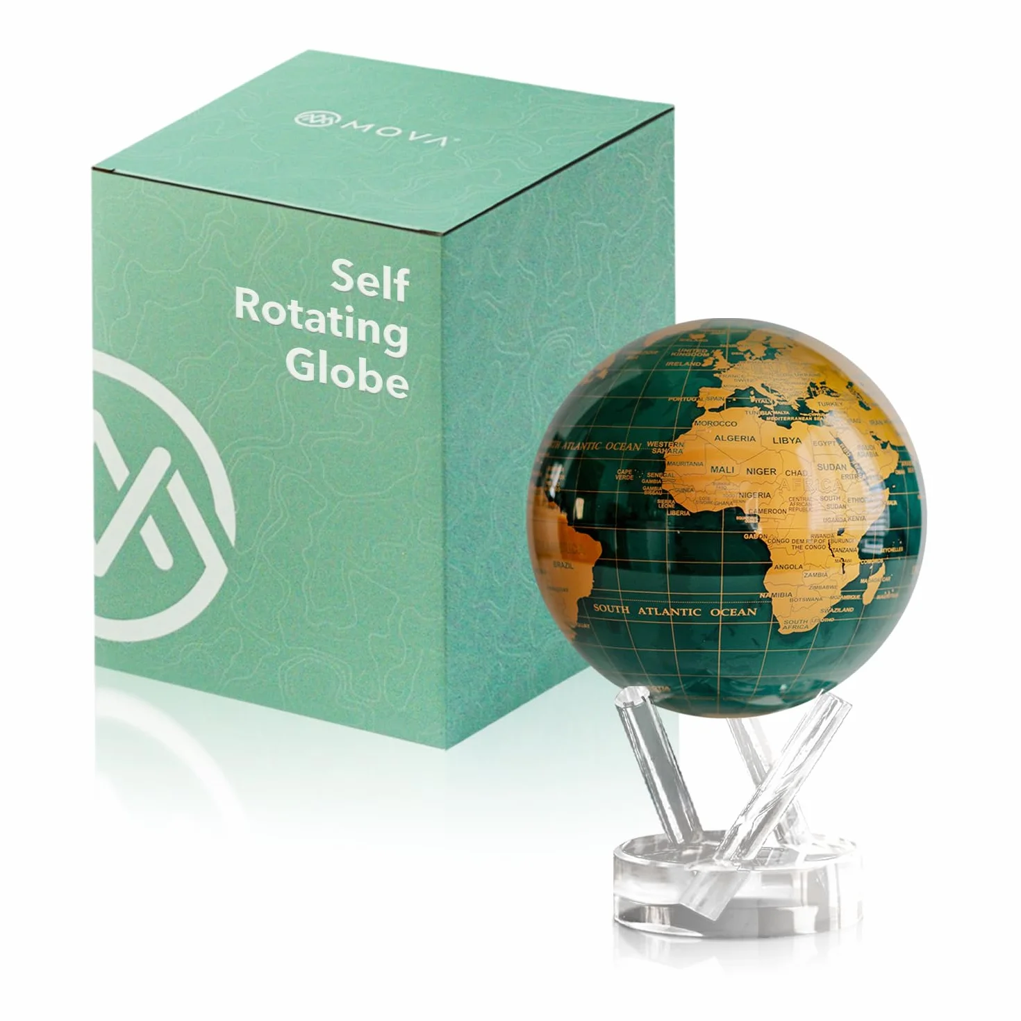 MOVA Globes Venere Classico (4,5") | Mappamondo Auto-Rotante a Energia Luminosa |Silenzioso, Senza Batterie né Fili |Decorazione da Scrivania o Idea Regalo Globo Spazio