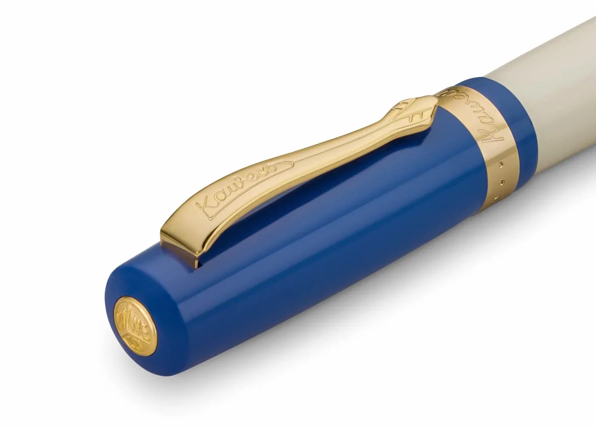 Kaweco STUDENT 50's Rock I Business Kuli - Penna a sfera in acrilico di alta qualità in blu e crema, con scatola regalo in metallo, 13 cm