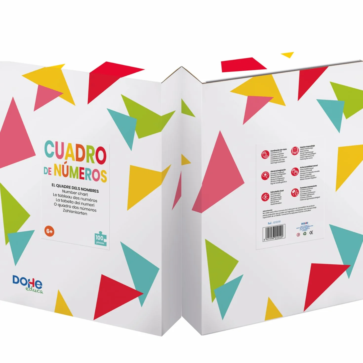 Dohe Educa - Pannello 100 tasche per imparare tabelle da moltiplicare e matematica, con carte da 0 a 99 - materiale scolastico ed educativo