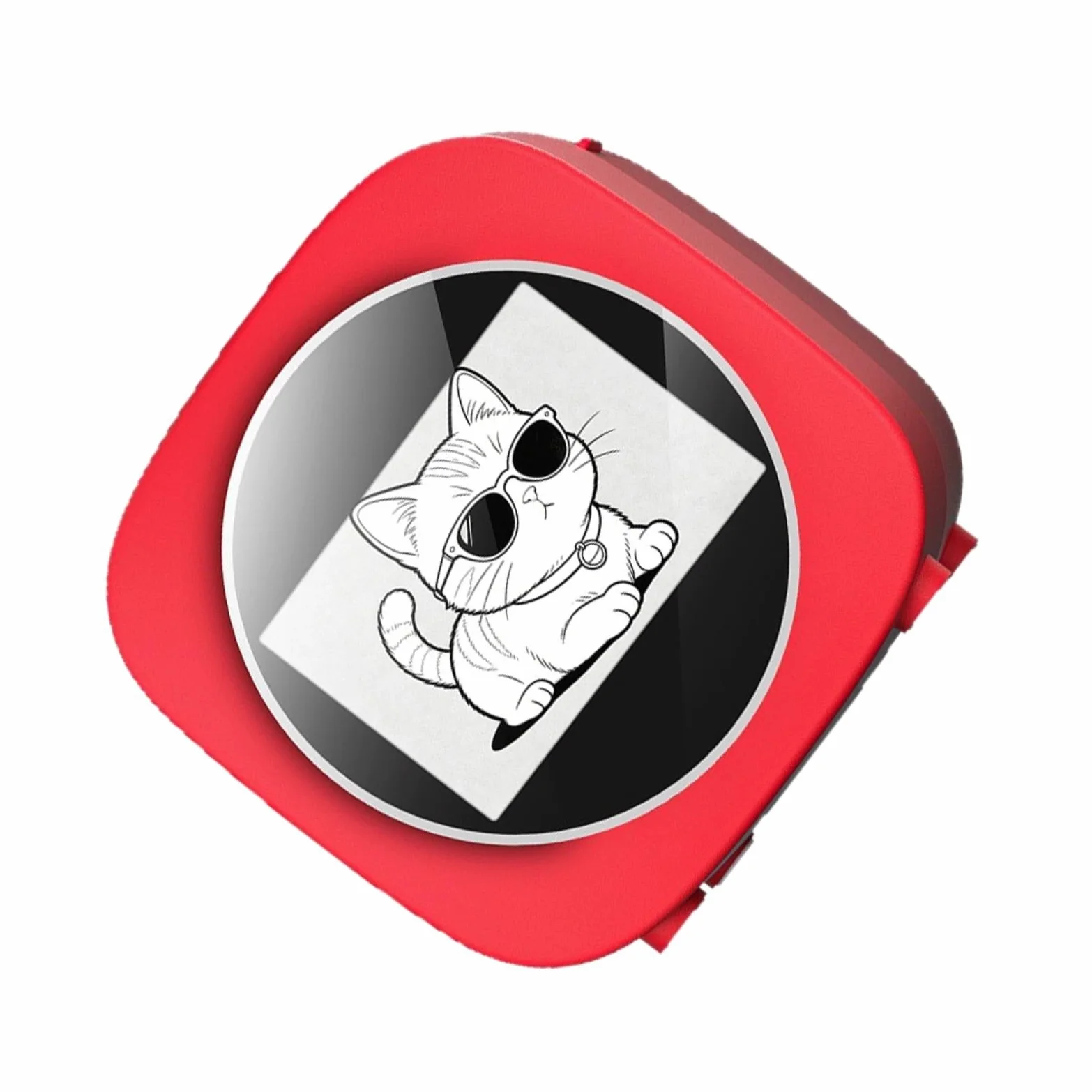 Stampante per adesivi vocali AI portatile con stampa termica e funzione voce-to-immagine, design compatto in ABS-PC con 3 rotoli per appunti, diari, scrapbooking, rosso, ideale per (bianco)