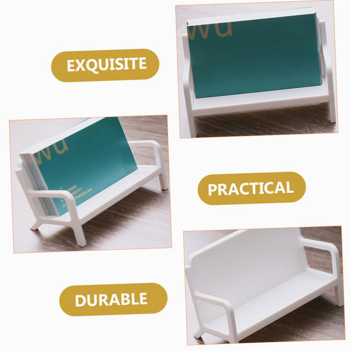 jojofuny 3 Set Porta Biglietti Da Visita Saluto Display Titolari In Piedi Organizzatore Esposizione Di Biglietti Da Visita Supporti Per Carte Bianca Abs 2 Pezzi * 3
