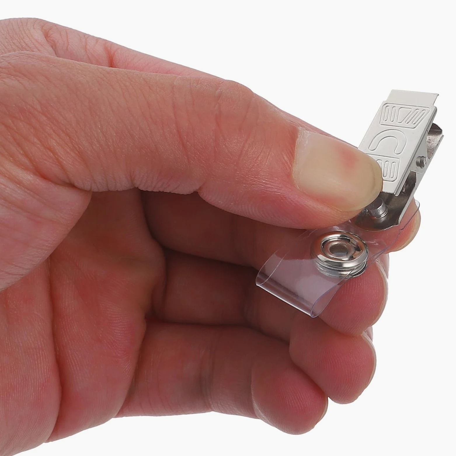Clip Robusta in 300 Metallo d Porta Badge Pezzi e Cinturini in Pvc Trasparente Struttura Accesso Rapido per Carte Identità Tessere per Conferenze e Attività Esterne