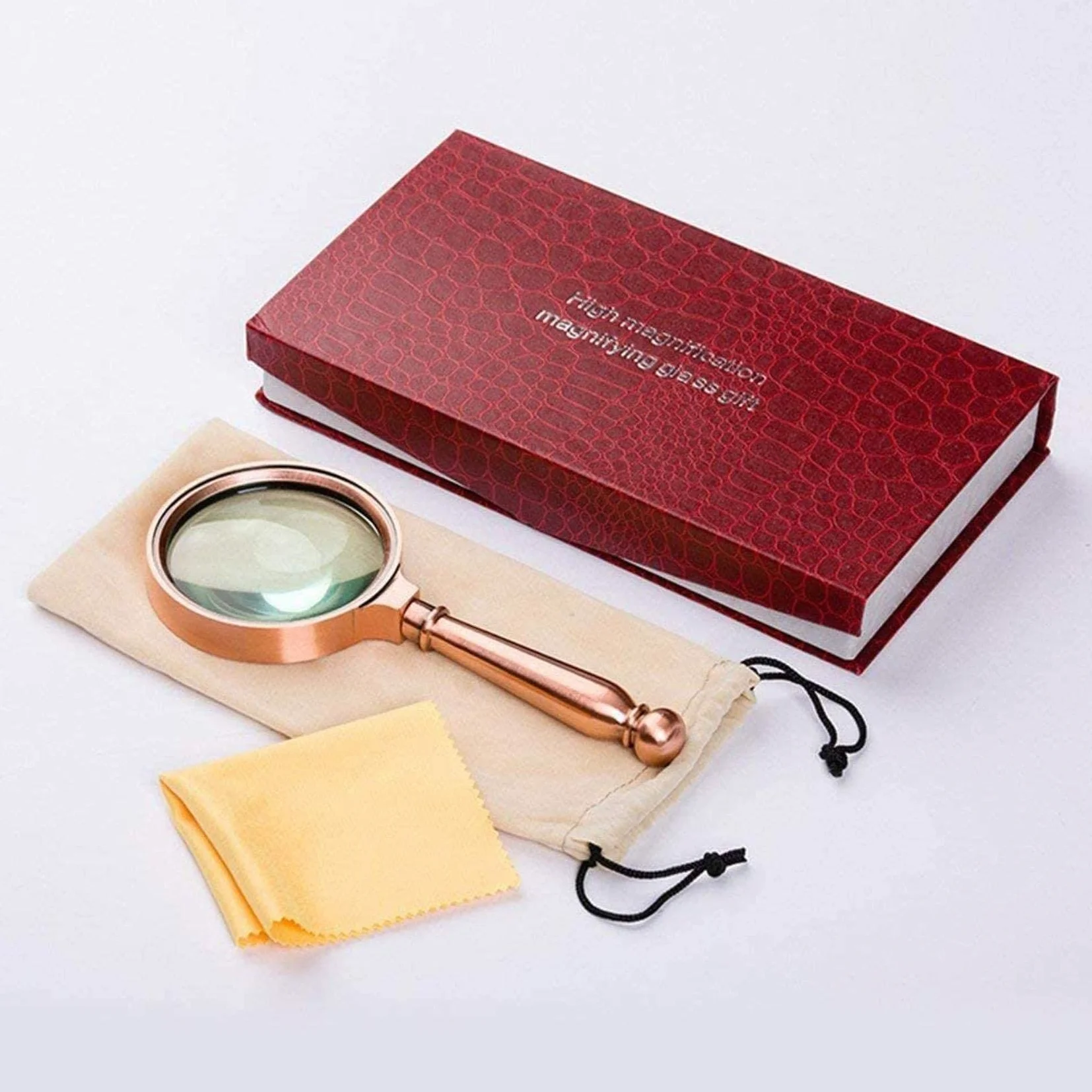Lenti di ingrandimento 10X Magnifyiglass con Impugnatura retrò The Elderly Ren Readibooks Identificazione Cucito Riparazione Ottica Lente di ingrandimento in ve