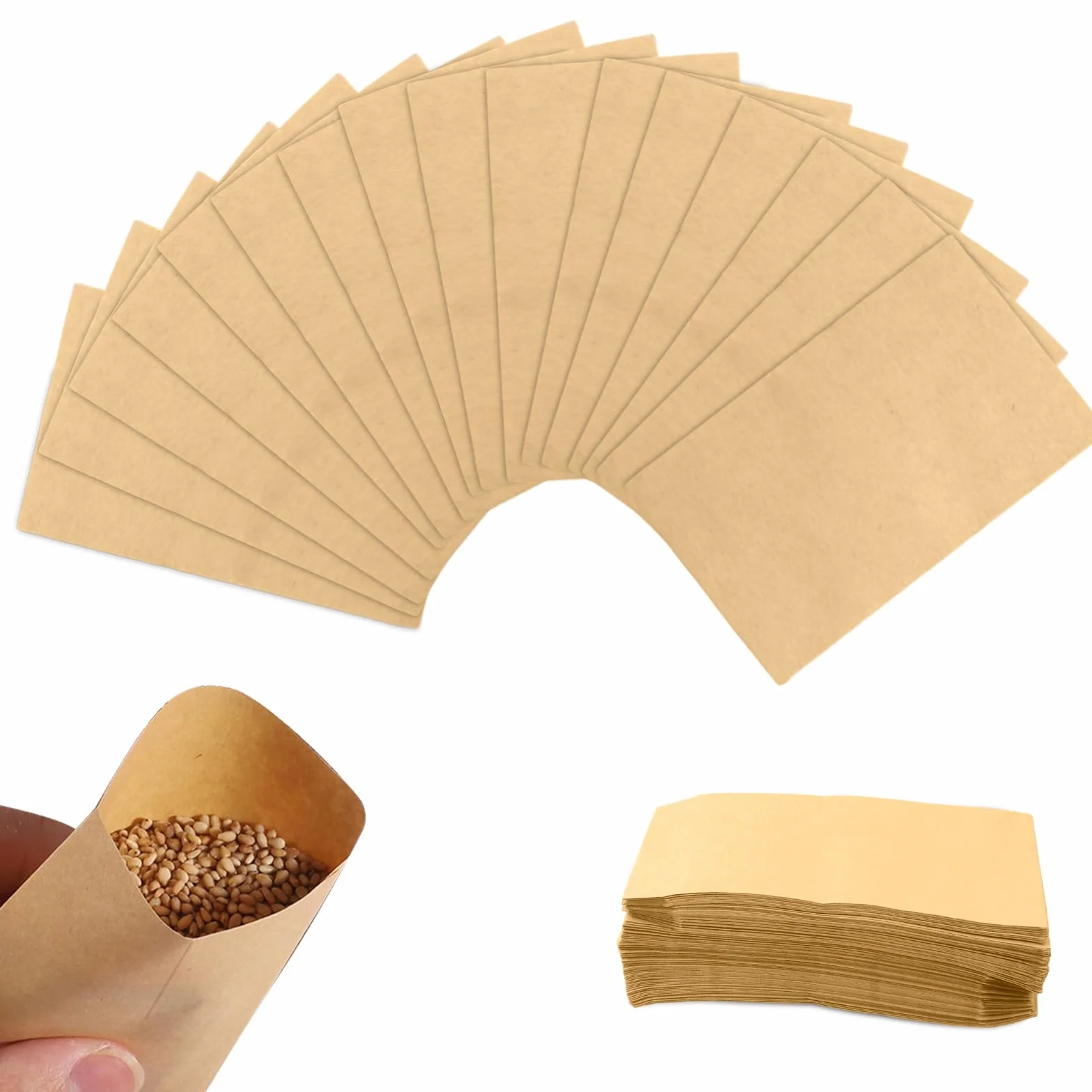 300 Pezzi Buste in Carta Kraft per Imballaggio Regalo, Sacchetti Marroni per Monete e Francobolli