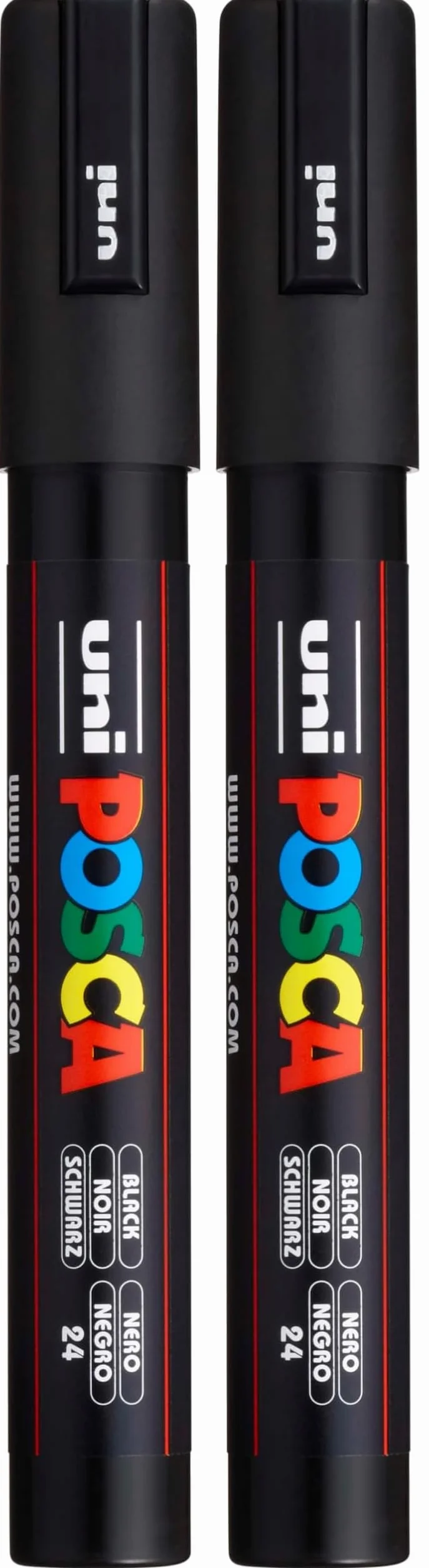 Uni-Ball Uniposca PC-5M Negro Rotulador (2 szt.)