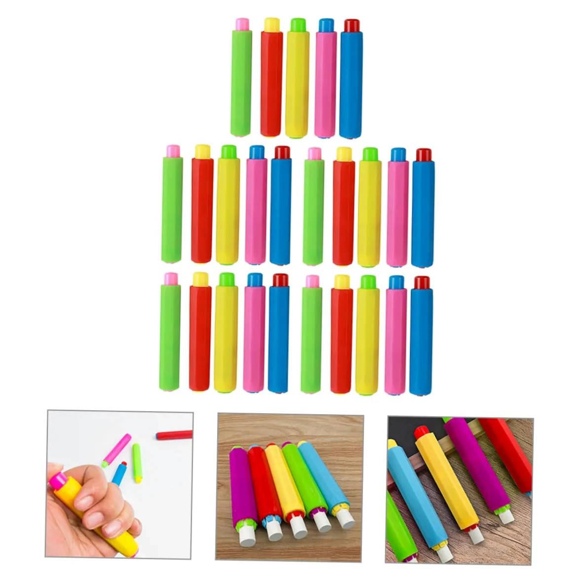 Lurrose 5 Set Portagesso Clip Per Gessetti Solubili Per Scuole Uffici E Insegnanti Gessetti E Previene Rotture 25 Pezzi*5