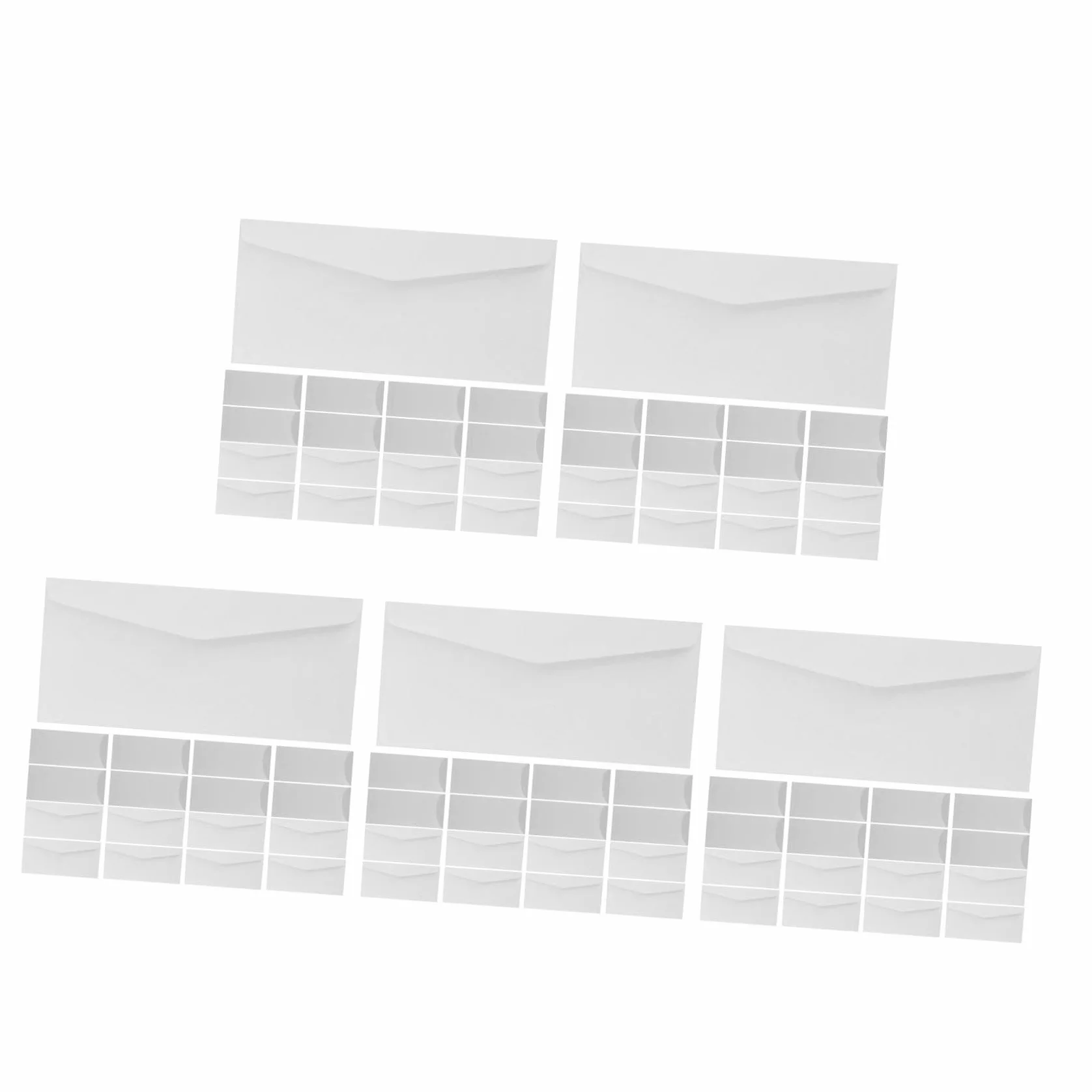 VILLCASE 5 Set Busta Bianca Buste Vuote Documento Pacchetto Adesivo Adesivi Per Vuoto Piccole Buste Riutilizzabile Pacchi Note Organizzatore Postali Poli Carta 40 Pezzi * 5