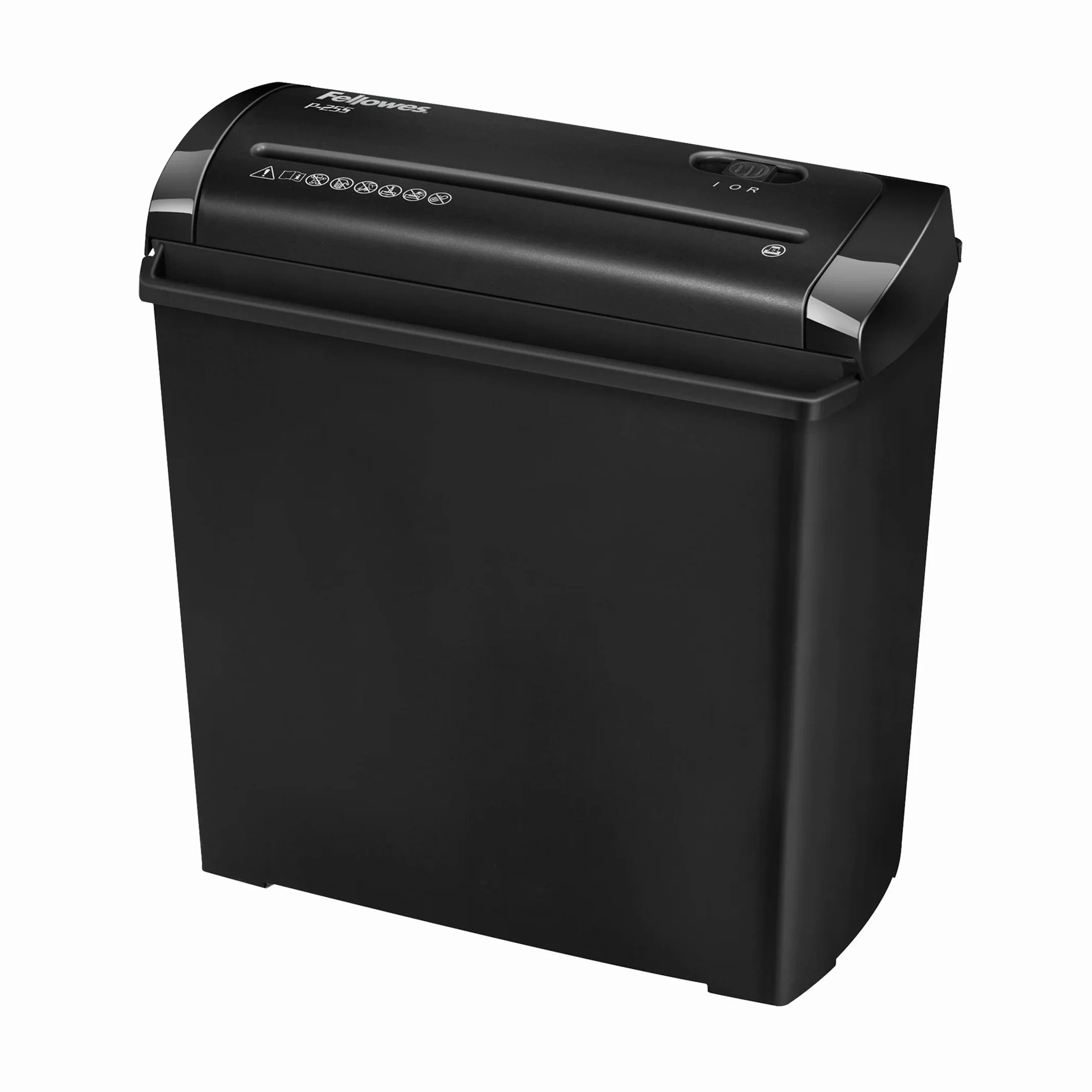 Fellowes Distruggidocumenti domestico - a strisce 5 fogli uso personale - ufficio cestino 11L - Powershred P-25s - Livello di sicurezza P1 - Nero