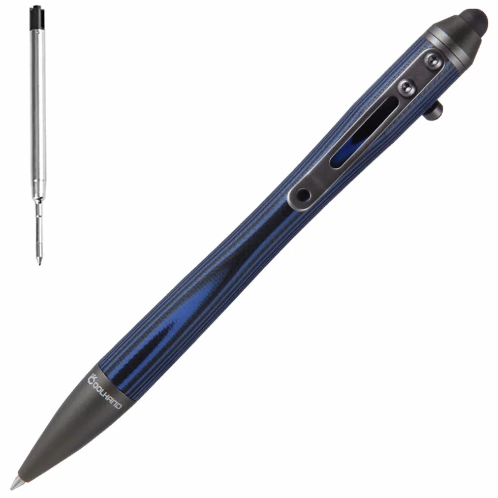 Cool Hand Penne Bolt Action da 5,7", inchiostro a sfera EDC, ricaricabile, stilo per touch screen, corpo G10 con clip da tasca, impugnatura ergonomica, con ricarica gratuita, 5374-N