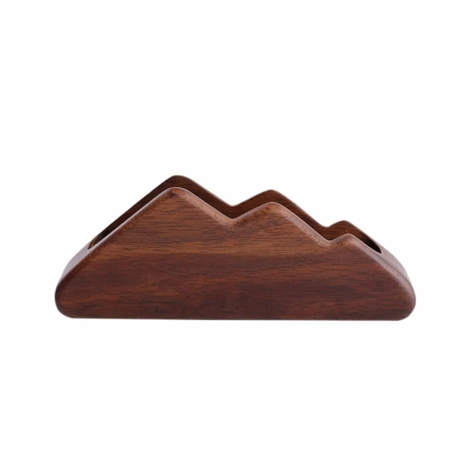 Espositore per Biglietti da Visita Porta Biglietti da Visita in Legno Espositore da scrivania Organizzatore per Ufficio Casa (Marrone 12x3x4,8 cm)