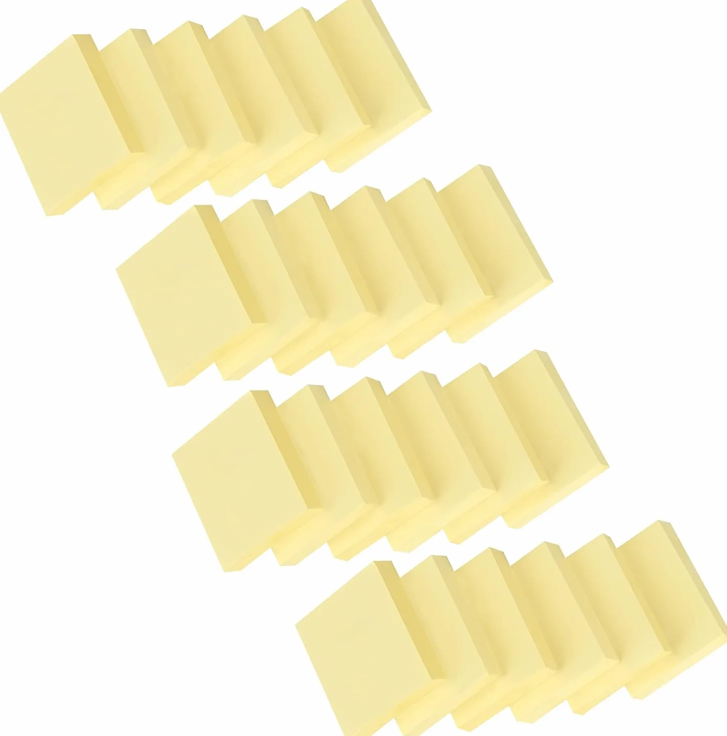 Foglietti Adesivi 51 x 38 mm 2400 Fogli Giallo Chiaro 24 Blocchetti